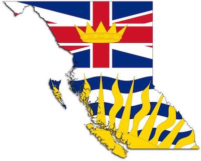 Flag map of British Columbia